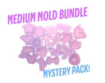 Medium Mold Mystery Packs! Resin Mold Bundle, Polymer Clay Molds, Mini Resin Molds, Silicone Mold Pack, UV Resin Molds, Resin Silicon Mold