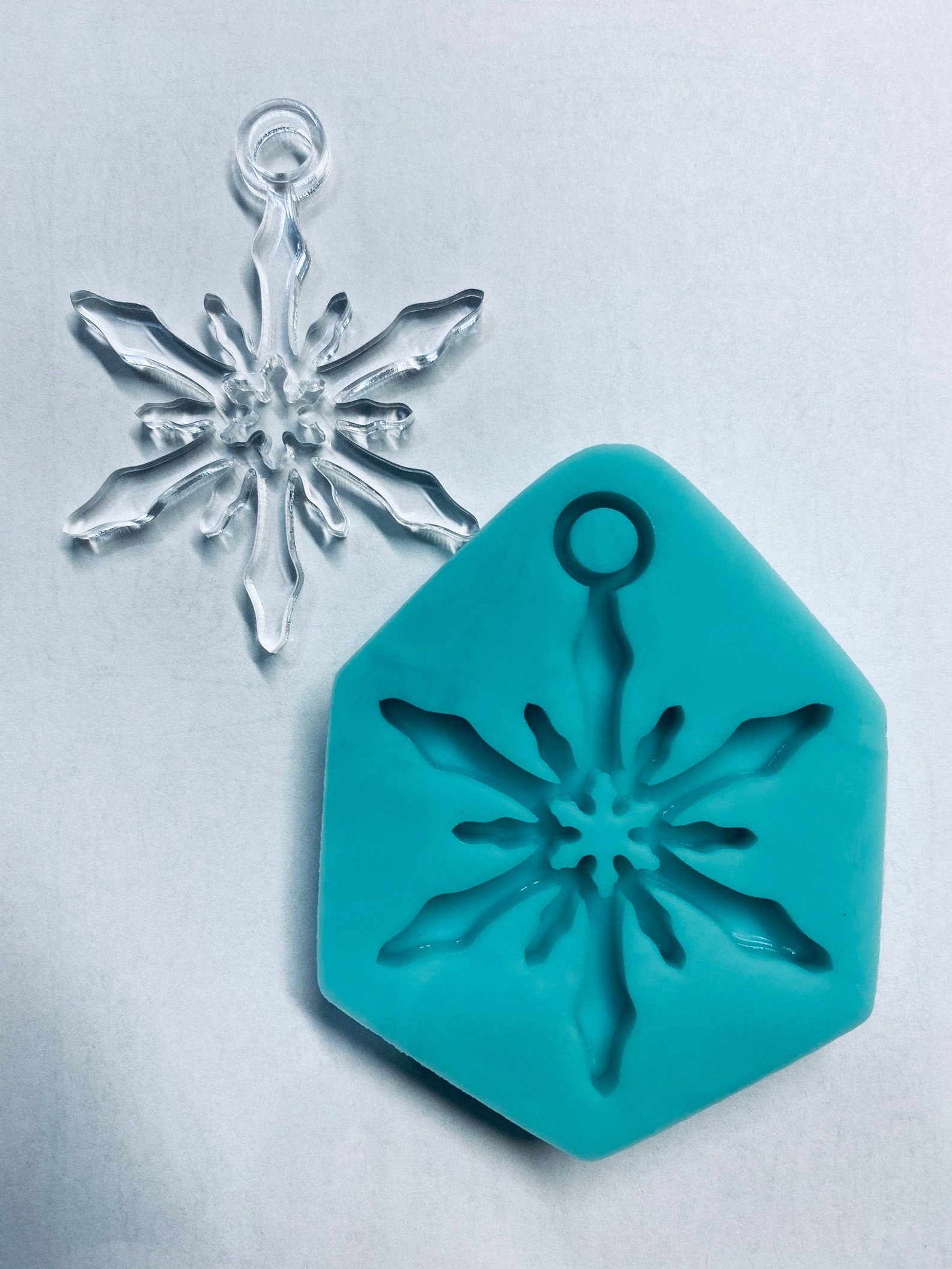 Christmas Snowflake Ornament Resin Mold Shiny Snow Flake Mold | Etsy