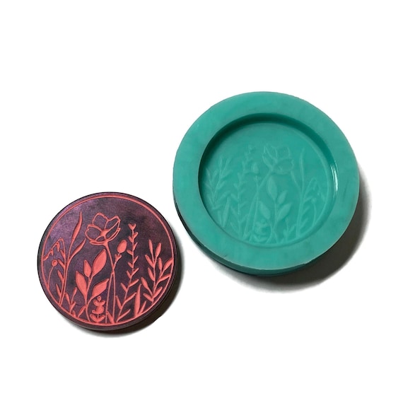 Floral Circle Magnet Resin Mold - Magnet and Wax Melt Mold - Silicone Mold for Resin - Engraved Mould for Epoxy or UV Resin ResinQueenShop