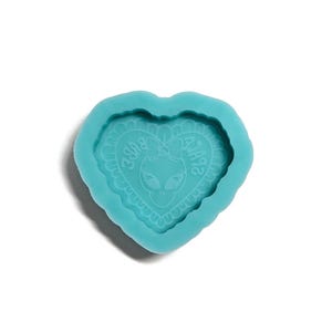 Alien Heart &quot;Space Babe&quot; Resin Mold - Magnet and Wax Melt Mold - Engraved Mould for Epoxy Resin by ResinQueenShop