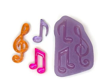 Music Notes Mold - Make Your Own Music Notes and Treble Clef with this Mold for Epoxy Resin, UV Resin, Polymer Clay, and More!