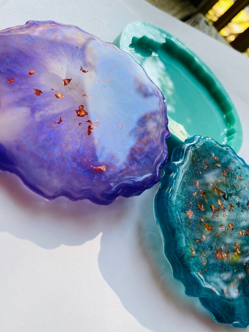 Freeform Geode Coaster Resin Mold Agate Mold Edge Crystal Etsy