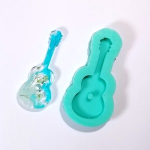 Acoustic Guitar Shiny Resin Mold for Jewelry Crafting Silicone Silicon Molds For Resin Craft Casting Mould