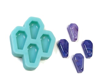 Domed Coffin Earrings Mold - Make your own Mini Coffins - Made from Premium Platinum Silicone by Resin Queen Shop