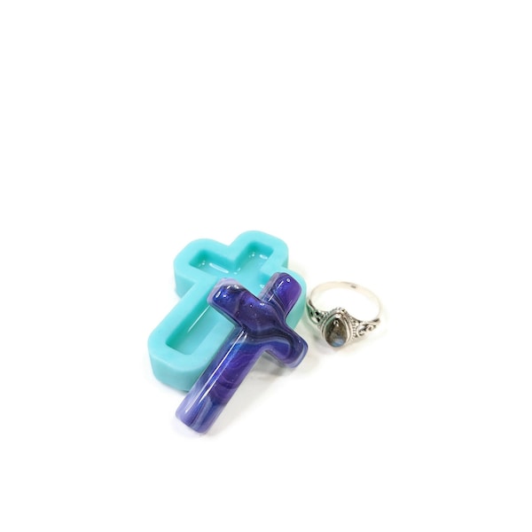Domed Cross Pendant Resin Mold - Cross Earring Mold - Unique Silicone Mold For Resin by Resin Queen Shop