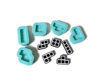 Tetris Pieces Resin Mold - Magnet and Wax Melt Mold - Game Piece Silicone Mold - Engraved Mould for Epoxy or UV Resin by ResinQueenShop