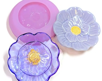 Flower Tray Resin Mold - 4" Trinket Dish Resin Mold, Deep Epoxy Resin Mold, Unique Resin Mold, Epoxy Tray Mold