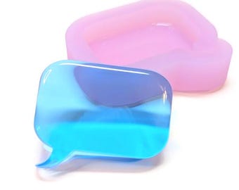 Molde de bolha de bate-papo de 5 cm - Ideal para resina, concreto, argila e muito mais! Molde de resina exclusivo - Molde de chaveiro de bolha de bate-papo para resina.