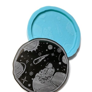 Space Fantasy Coaster Resin Mold Sci-fi Galaxy Lover Astronaut Astronomy Science Ornament Mold Silicon Molds Resin Craft Mould Resin Queen