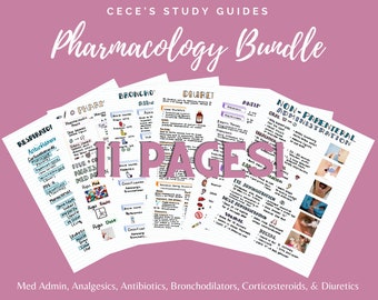 Pharmacology Bundle for Nurses ™ | Nursing Notes | Pharm Cheat Sheet for NCLEX ®