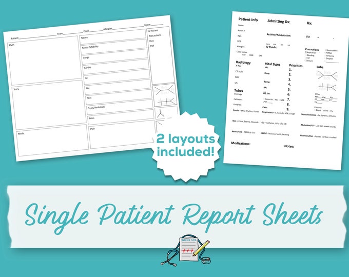 Single Patient Report Sheet