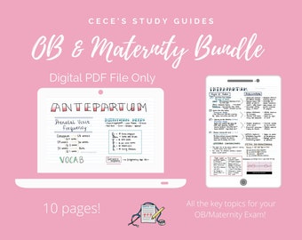 OB & Maternity Bundle ~ Nursing School ~ NCLEX Notes ~ Cece’s Study Guides