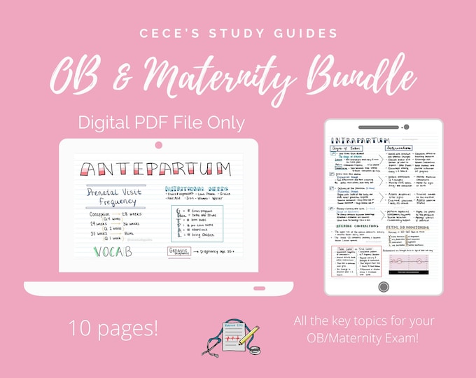 OB & Maternity Bundle ~ Nursing School ~ NCLEX Notes ~ Cece’s Study Guides