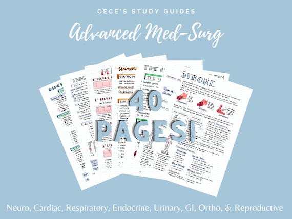 Advanced Med-surg Nursing Bundle ™ Medical Surgical Adult Health Notes Pass  NCLEX® Nurse Notes RN Study Sheet -  Canada