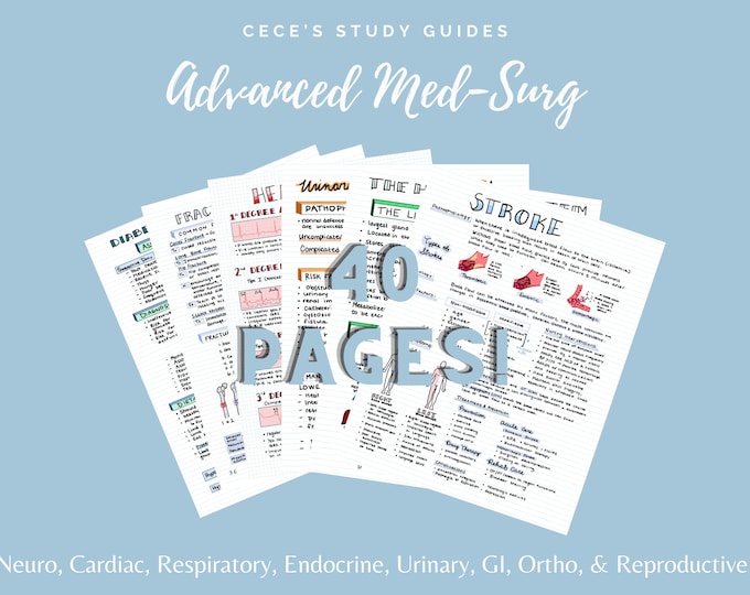 Advanced Med-Surg Nursing Bundle ™ | Medical Surgical Adult Health Notes | Pass NCLEX® | Nurse Notes | RN Study Sheet