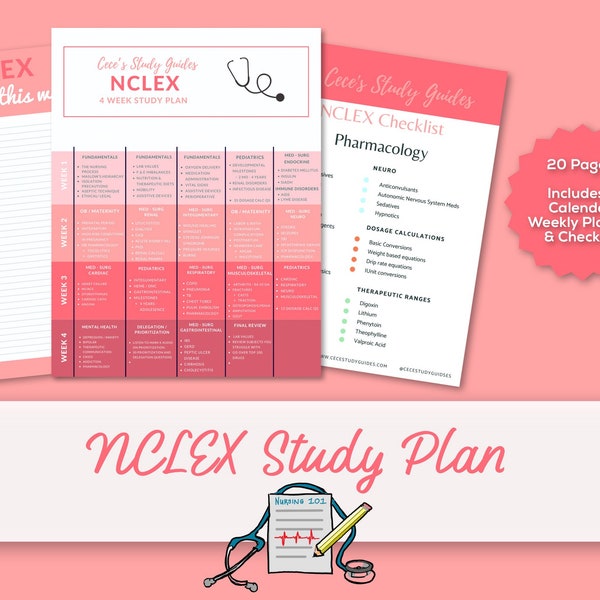 Plan de estudio, calendario y lista de verificación de NCLEX