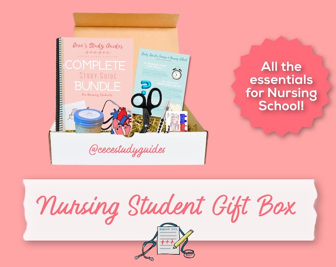 Nursing Student Gift Box - Includes the Complete Study Guide Bundle for Nursing Students & Nursing School Essentials for Clinical