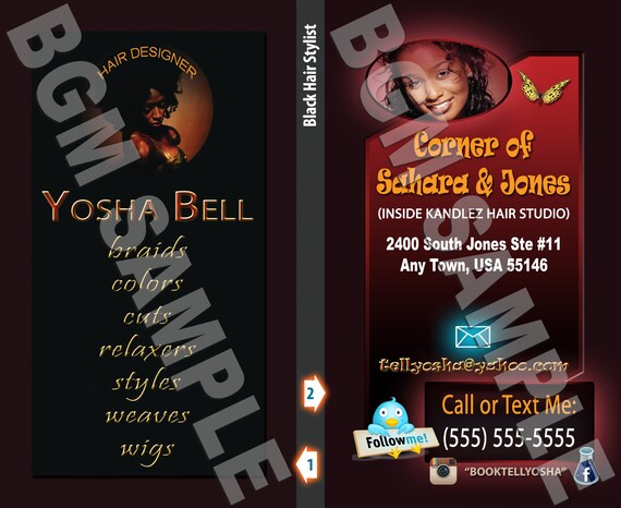 Retro 70 S Velvet Poster Look For Hair Design Business Card Template