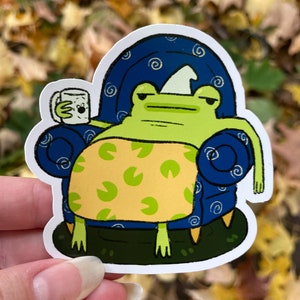 Sticker grenouille paresseuse