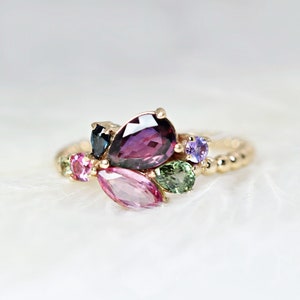 MINE 2.10 ct.+ Sapphire  Cluster ring on 14K rose gold