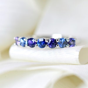 ETHER Purple & Blue Sapphire ring on 14K gold