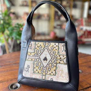 Kilim bag, leather bag, Kilim bags, Crossbody bag, Vintage Kilim and Genuine Leather, Vintage Kilim bag, Gift for her