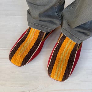 SIZE 42 /US 9, All handmade  Kilim Shoes for men, Vintage Kilim shoes, Loafers Men shoes, Slip-on shoes men, Leather shoes men,