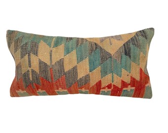 Kilim lumbar ,24x12 inch, 60x30 cm,pillow cover,kilim bolster , Colorful pillow, Kilim Bolster, Rustic Decor ,cushion bolster,kilim cushion