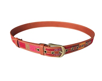 Vintage Kilim belt, Medium size, Kilim leather belt, Unique belt, Christmas gift