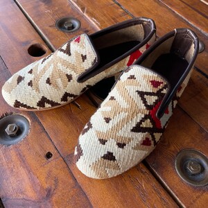 SIZE 41 /US 8, All handmade  Kilim Shoes for men, Vintage Kilim shoes, Loafers Men shoes, Slip-on shoes men, Leather shoes men,
