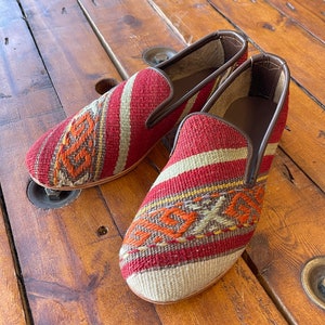 SIZE 42 /US 9, All handmade  Kilim Shoes for men, Vintage Kilim shoes, Loafers Men shoes, Slip-on shoes men, Leather shoes men,