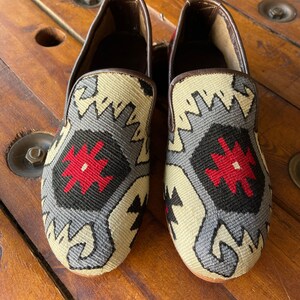 SIZE 41 /US 8,  All handmade  Kilim Shoes for men, Vintage Kilim shoes, Loafers Men shoes, Slip-on shoes men, Leather shoes men,