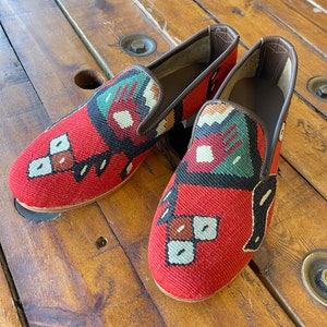 SIZE 43 /US 10, All handmade  Kilim Shoes for men, Vintage Kilim shoes, Loafers Men shoes, Slip-on shoes men, Leather shoes men,