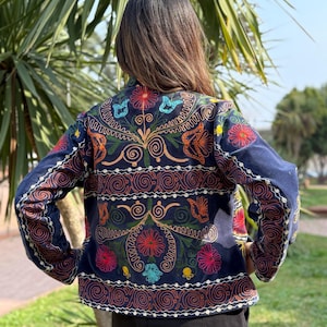 Vintage Suzani Jacket, Hand embroidered Jacket, Suzani jacket, Suzani, one of a kind