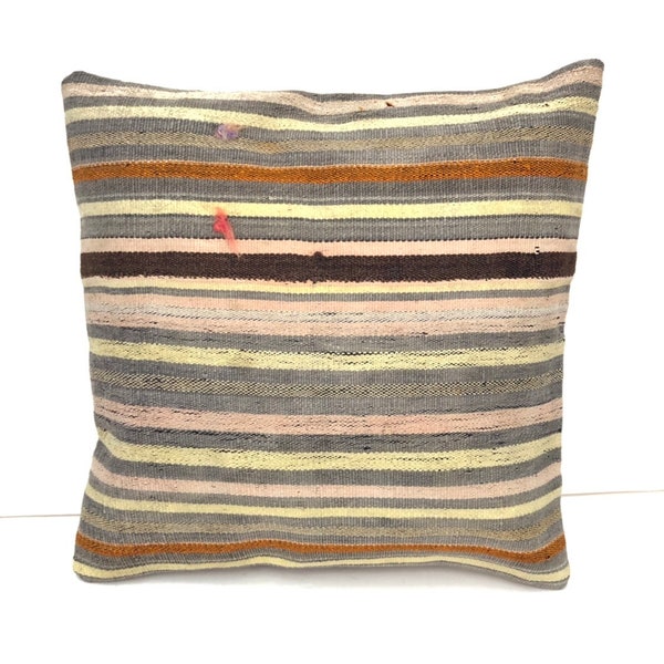 kilim pillow,16x16'', kilim cushion,rug pillow ,kilim pillow case,kilim pillow cover,decorative throw pillows,kilim boho pillow