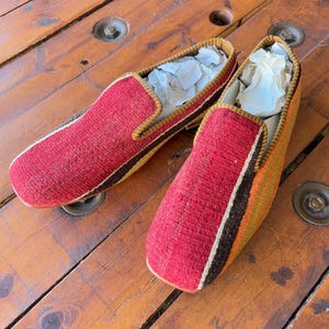 SIZE 47 / US 14, All handmade  Kilim Shoes for men, Vintage Kilim shoes, Loafers Men shoes, Slip-on shoes men, Leather shoes men,