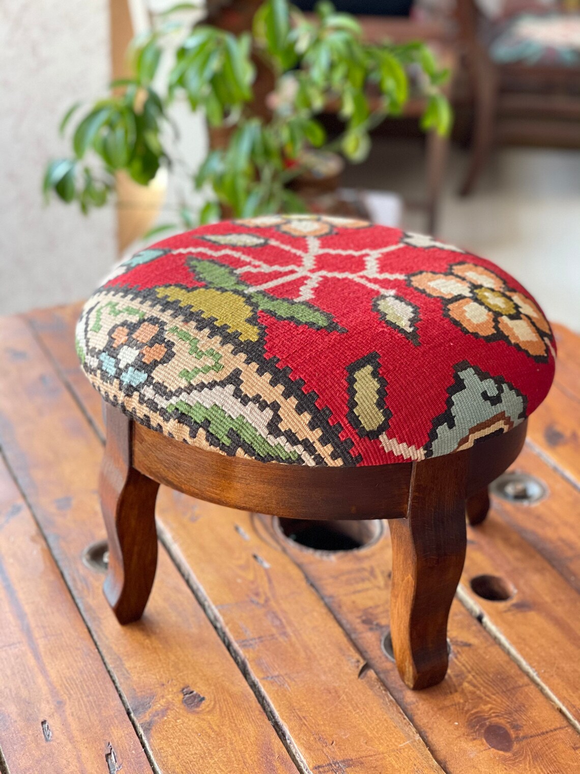 Kilim Ottoman stool/ Ottoman Coffee Table/Kilim foot rest Etsy