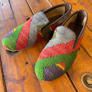 SIZE 45/US 12, All handmade  Kilim Shoes for men, Vintage Kilim shoes, Loafers Men shoes, Slip-on shoes men, Leather shoes men,