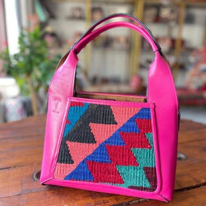 Kilim bag, leather bag, Kilim bags, Crossbody bag, Vintage Kilim and Genuine Leather, Vintage Kilim bag, Gift for her