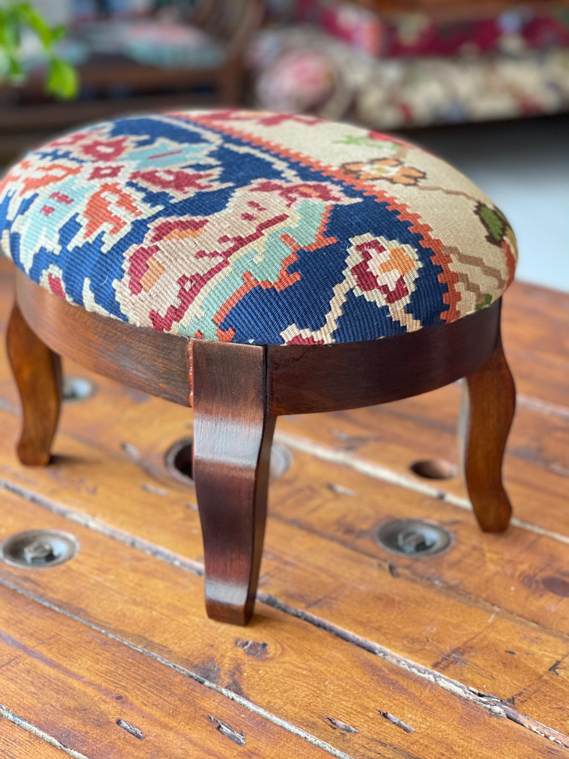 Kilim Ottoman stool /Kilim coffee table/ Kilim foot rest Etsy