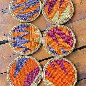 Kilim Coasters, Coaster, Drink Coasters, 4,5inch, Home decor, Handan’da, wool coasters,housewarming gift