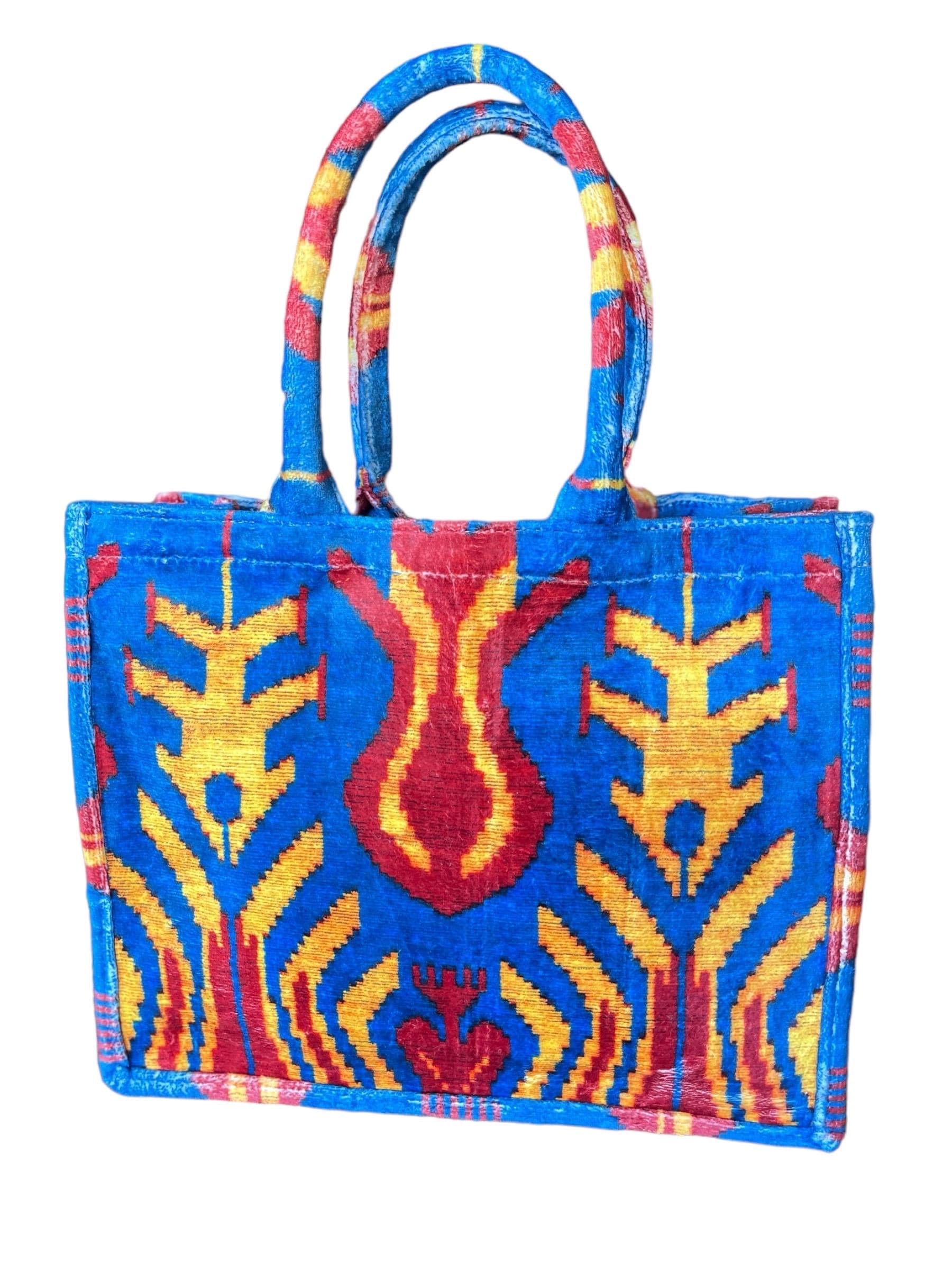 Large Ikat Style Tote Bag, Pop Color Turkish Bag - Etsy