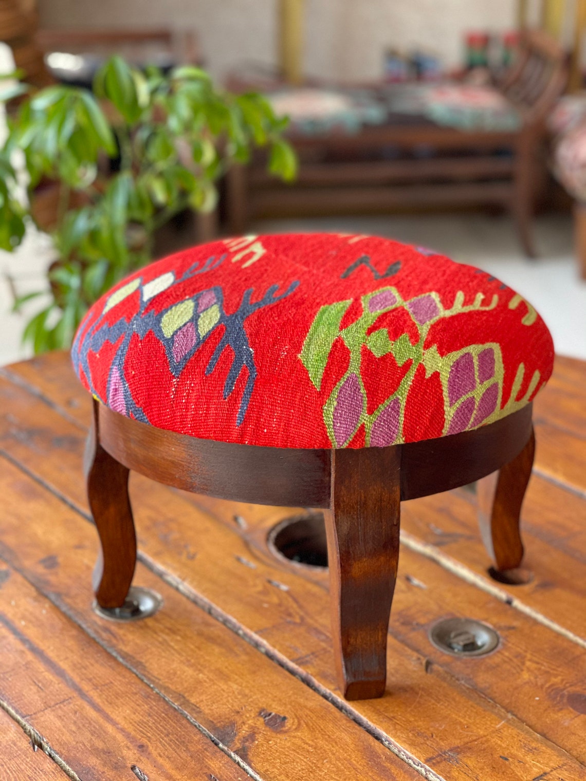 Kilim Ottoman Stool/ Ottoman Coffee Table/kilim Foot Rest Etsy