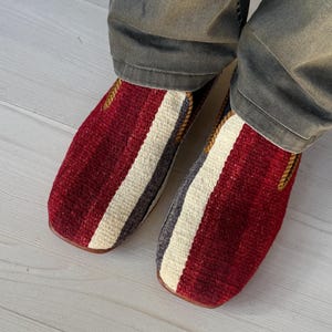 SIZE 41 /US 8, All handmade  Kilim Shoes for men, Vintage Kilim shoes, Loafers Men shoes, Slip-on shoes men, Leather shoes men,