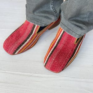 SIZE 42 /US 9, All handmade  Kilim Shoes for men, Vintage Kilim shoes, Loafers Men shoes, Slip-on shoes men, Leather shoes men,