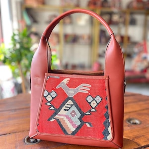 Kilim bag, leather bag, Kilim bags, Crossbody bag, Vintage Kilim and Genuine Leather, Vintage Kilim bag, Gift for her