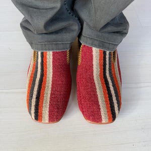 SIZE 42 /US 9, All handmade  Kilim Shoes for men, Vintage Kilim shoes, Loafers Men shoes, Slip-on shoes men, Leather shoes men,