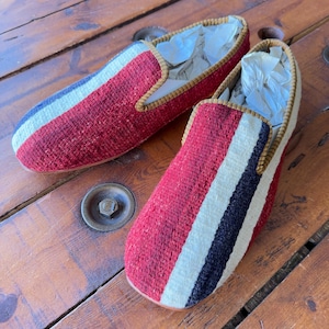 SIZE 45 / US 12, All handmade  Kilim Shoes for men, Vintage Kilim shoes, Loafers Men shoes, Slip-on shoes men, Leather shoes men,