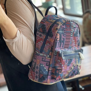 Textile backpack, Backpack, Turkish bag, Chenille bag