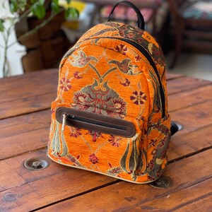 Turkish Kilim Pattern Backpack, Chenille Knapsack - Etsy display picture 1
